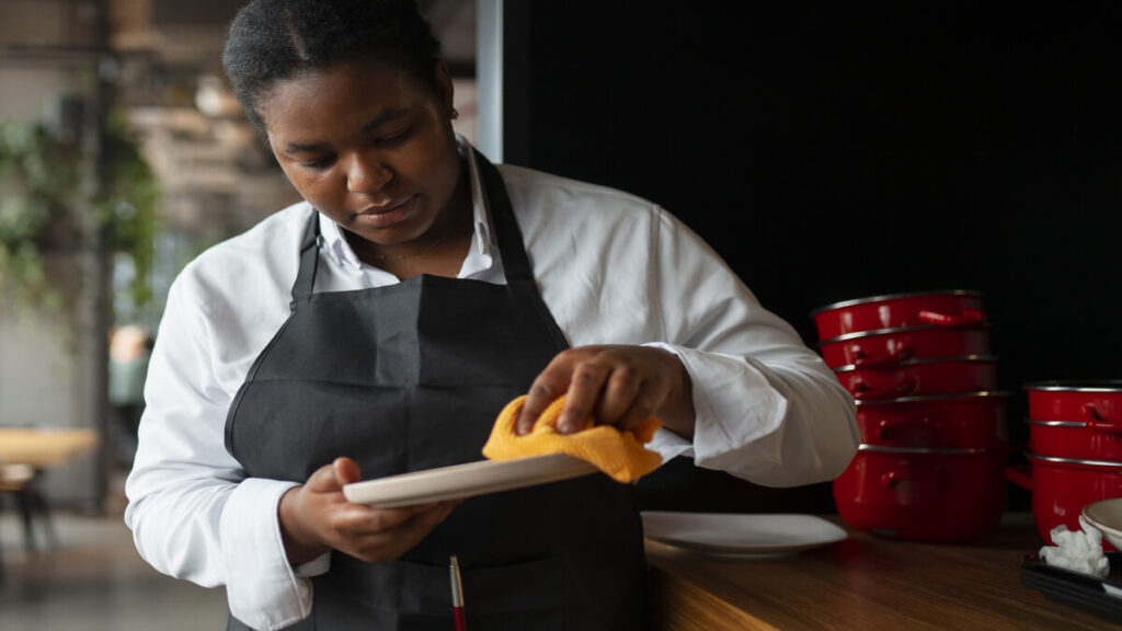 woman working in service industry