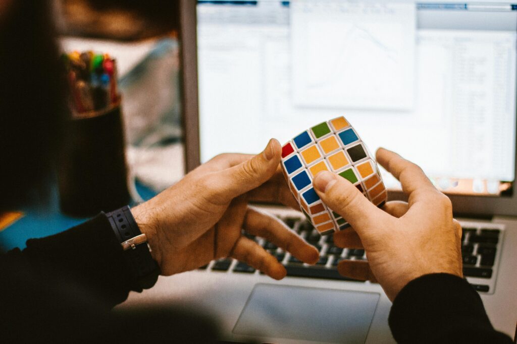 4x4 Rubik's Cube on a Man's Hand